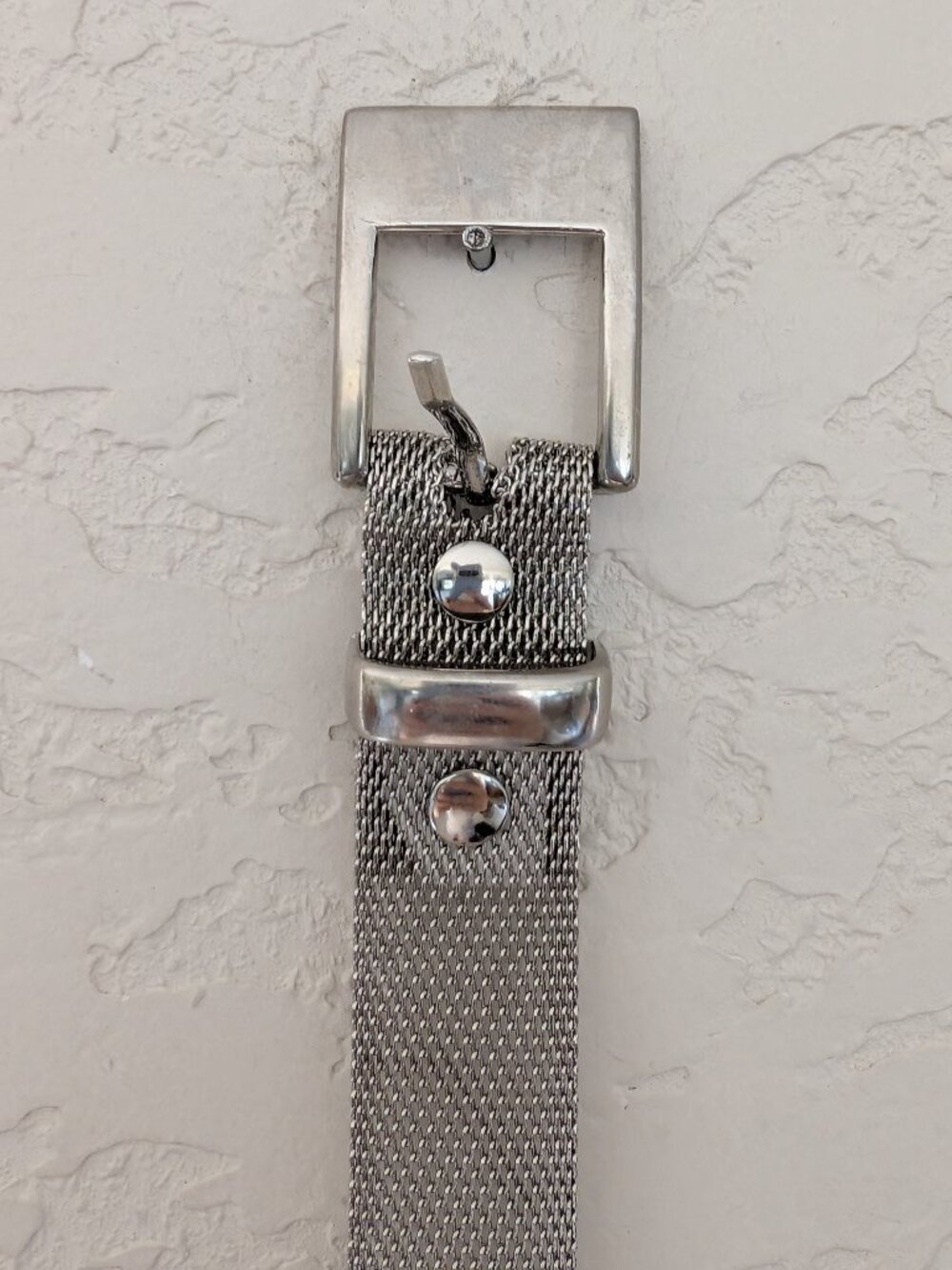 Vintage Silver Metal Mesh Belt 80s 90s Y2K